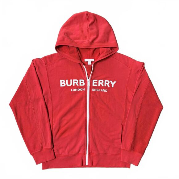 RARE Burberry bloody red designer hype zip hoodie 14Y Small - Picture 1 of 10